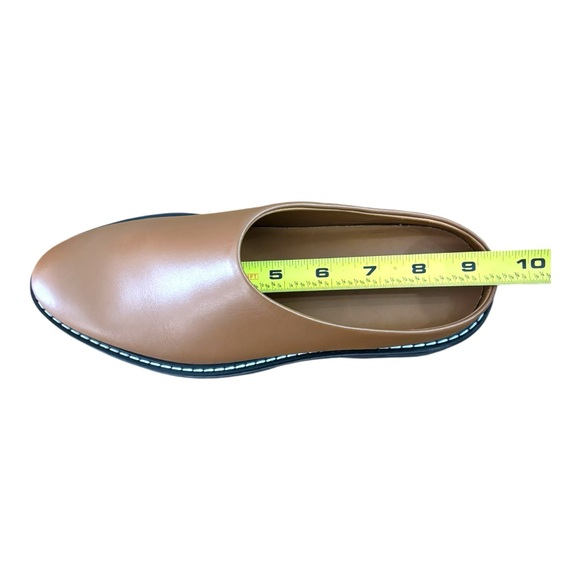 Jenni Kayne Leather Lug Mule Shoes Womens Size 7 Tan Brown Clog Slip On EU 37 - Picture 10 of 13